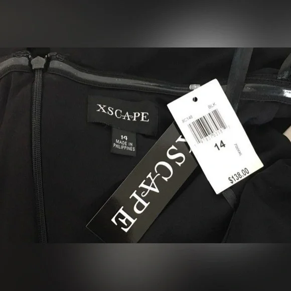 NWT Xscape, Elegant Black Off-Shoulder Dress - Picture 5 of 12